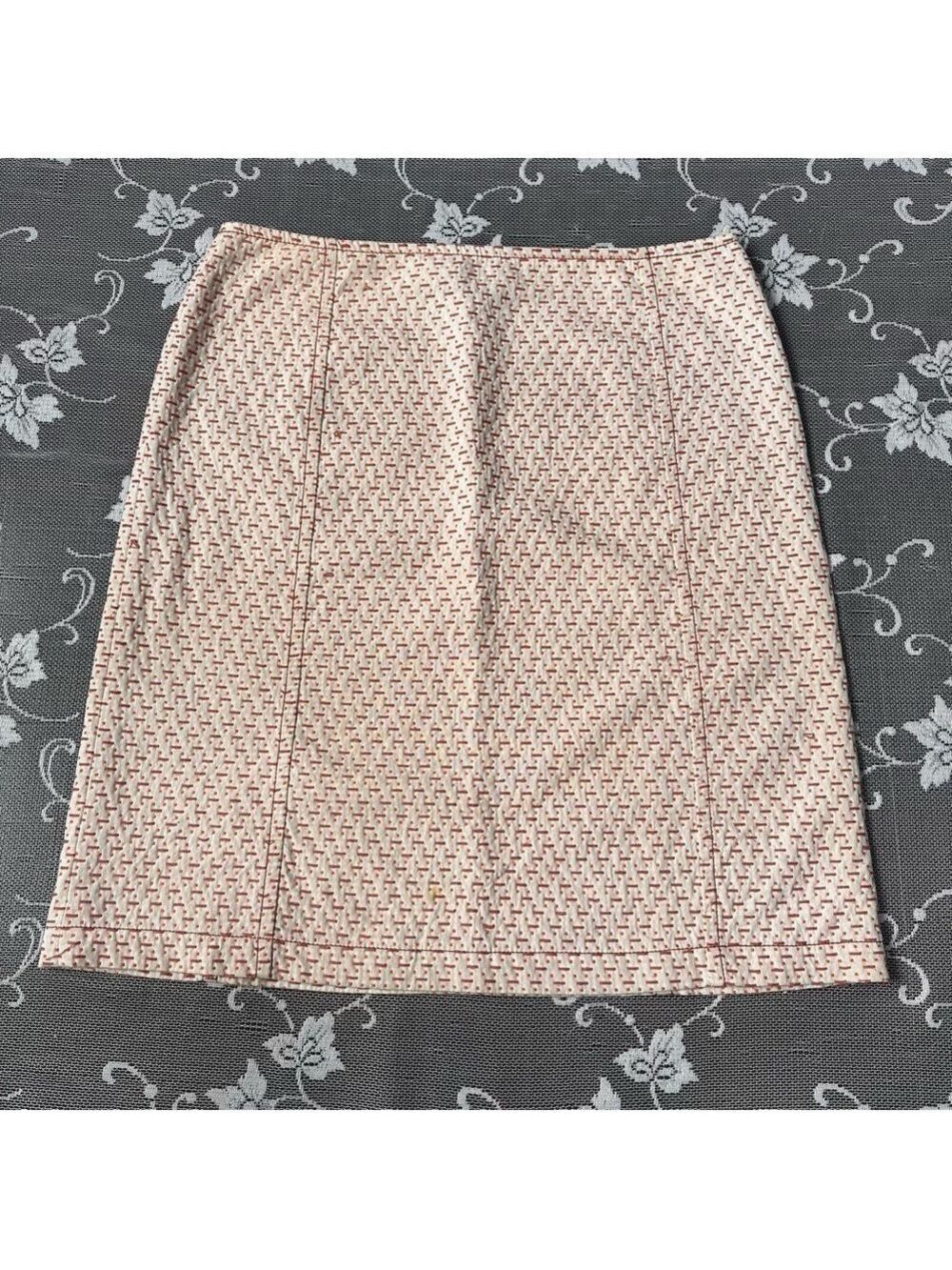 MaxMara Cream and Peach A-Line Skirt Sz 10